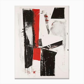 Abstract Painting red black and white Canvas Print