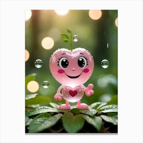 Cute Pink Heart- Kids Canvas Print