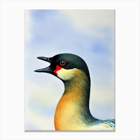 Canada Goose Watercolour Bird Canvas Print