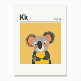 Animals Alphabet Koala 1 Canvas Print