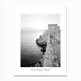 Poster Of Polignano A Mare, Italy, Black And White Photo 3 Canvas Print