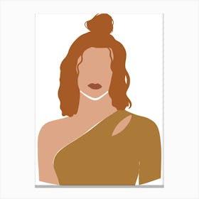 Woman With Curly Hair Canvas Print