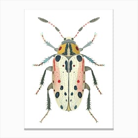 Colourful Insect Illustration Flea Beetle 21 Canvas Print