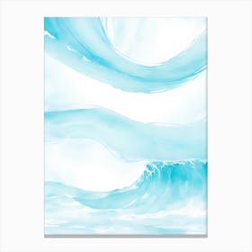 Blue Ocean Wave Watercolor Vertical Composition 156 Canvas Print