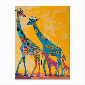 Geometric Abstract Giraffe Herd 4 Canvas Print