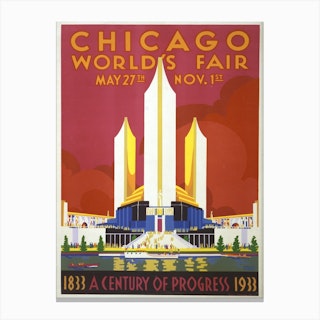 Chicago World’s Fair Poster 1933 Canvas Print