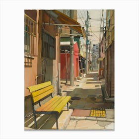 Yellow Bench Canvas Print