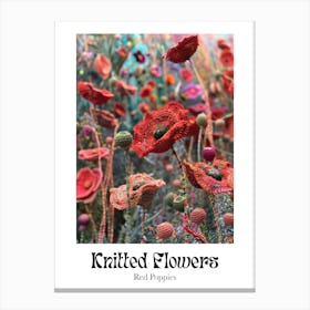 Knitted Flowers Red Poppies 3 Canvas Print