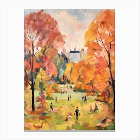 Autumn City Park Painting Brockwell Park London 1 Canvas Print