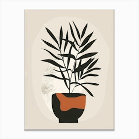 Zebra Plant Minimalist Illustration 4 Canvas Print