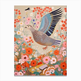 Maximalist Bird Painting Grey Plover 1 Canvas Print