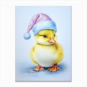 Christmas Hat Duckling 3 Canvas Print