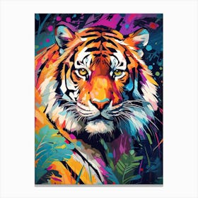 Tiger Art In Expressionism Style 3 Canvas Print