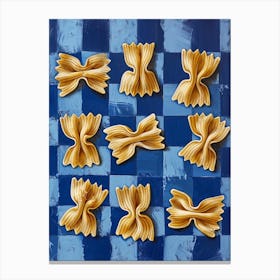 Pasta Blue Checkerboard 2 Canvas Print