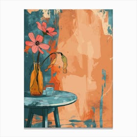 Abstract Background With Flowers Canvas Print