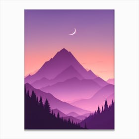 Misty Mountains Vertical Composition In Purple Tone 68 Canvas Print