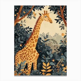 Storybook Style Illustration Of A Giraffe 5 Canvas Print