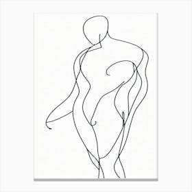 Line Drawing Of A Passion Woman Canvas Print
