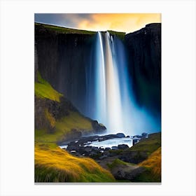 Kirkjufellsfoss Waterfall, Iceland Nat Viga Style (2) Canvas Print