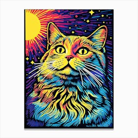 Nebula Nightwatch, Psychedelic Cats series Canvas Print