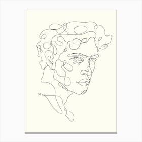 Portrait Of A Man Monoline Hand Drawing Aesthetic Illustration Canvas Print