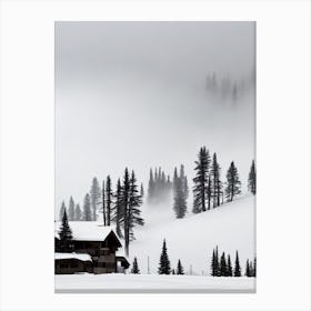 Vail, Usa Black And White Skiing Poster Canvas Print