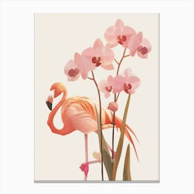 Chilean Flamingo Orchids Minimalist Illustration 4 Canvas Print