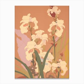 Irises Flower Big Bold Illustration 1 Canvas Print