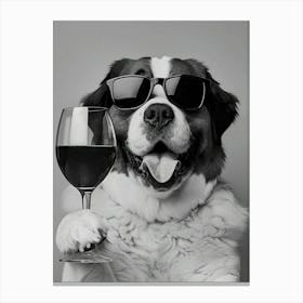 St Bernard And Wine Canvas Print