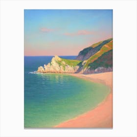 Lulworth Cove Beach Dorset Monet Style Canvas Print