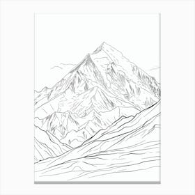 Mount Mckinley Denali Usa Line Drawing 6 Canvas Print