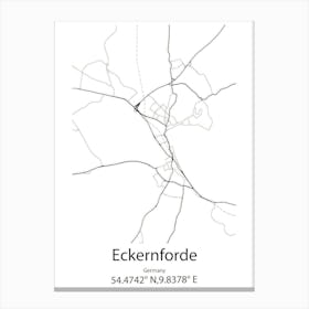 Eckernforde,Germany Minimalist Map Canvas Print