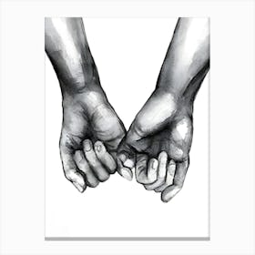 Two Hands Holding Each Other Canvas Print