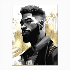 Black Man with Gold Abstract 8 Canvas Print