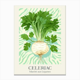 Marche Aux Legumes Celeriac Summer Illustration 7 Canvas Print