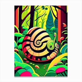 Garden Snail Woodland Pop Art Canvas Print