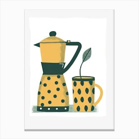 Coffee Pot And Mug Canvas Print