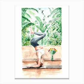 Headstand Yoga Pose Canvas Print