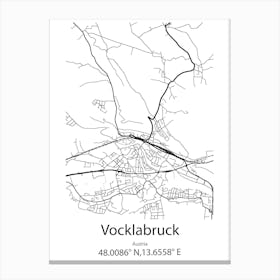 Vocklabruck,Austria Minimalist Map Canvas Print