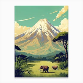 Mount Kilimanjaro Tanzania 1 Vintage Travel Illustration Canvas Print