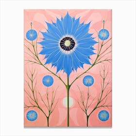 Love In A Mist Nigella 6 Hilma Af Klint Inspired Pastel Flower Painting Canvas Print