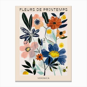 Spring Floral French Poster  Veronica 2 Canvas Print