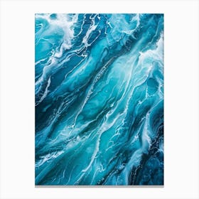 Abstract Naval Design Fusing Turquoise And Blue To Create A Ripple Effect Reminiscent Of A Turbulen Canvas Print