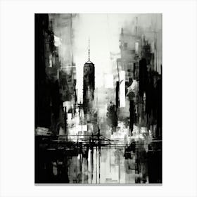 Cityscape Abstract Black And White 2 Canvas Print