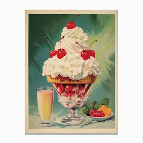 Ice Cream Sundae Vintage Photography Style 3 Canvas Print