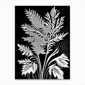 Hemlock Needle Leaf Linocut 2 Canvas Print