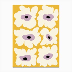 Fresh Poppy In Yellow Canvas Print