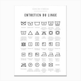 Symbol Guide Laundry Canvas Print