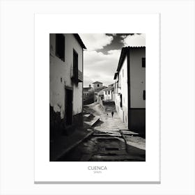 Poster Of Cuenca, Spain, Black And White Analogue Photography 3 Canvas Print