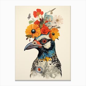 Bird With A Flower Crown Finch 3 Canvas Print